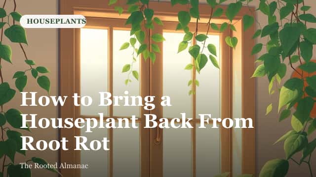 Gardener trimming brown, mushy roots from a houseplant before repotting it into fresh potting mix